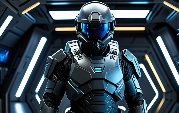 A professional future soldier, male, wearing a state-of-the-art, dark grey advanced tactical suit with integrated smart armor and subtle glowing blue sensors, standing in a brightly lit, futuristic command center. The soldier's helmet visor reflects holographic data, showcasing a secure communication network and real-time intelligence. The posture is alert and composed. The uniform is fully clothed and covers the entire body, demonstrating appropriate attire for a high-tech military role. The image should feature perfect anatomy, correct proportions, well-formed hands, and proper finger count. Natural body proportions are essential. This is a safe for work, appropriate content, and family-friendly image, captured with professional photography, high quality.