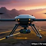 군사용 드론 발전 역사 - A futuristic military drone equipped with advanced multi-spectrum sensors including thermal imaging,...