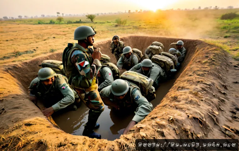 Home 17 야전 교전 전술 - Photorealistic wide-angle scene of a modern Indian Army field training exercise in dry grassland, a ...